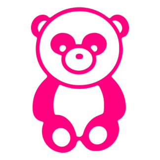 Sitting Big Nose Panda Decal (Hot Pink)